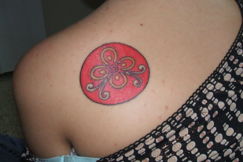 Hawaiian red flower tattoo design