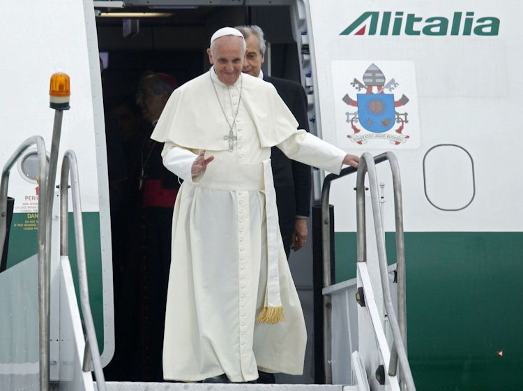Image result for POPE FRancis IN PLANE
