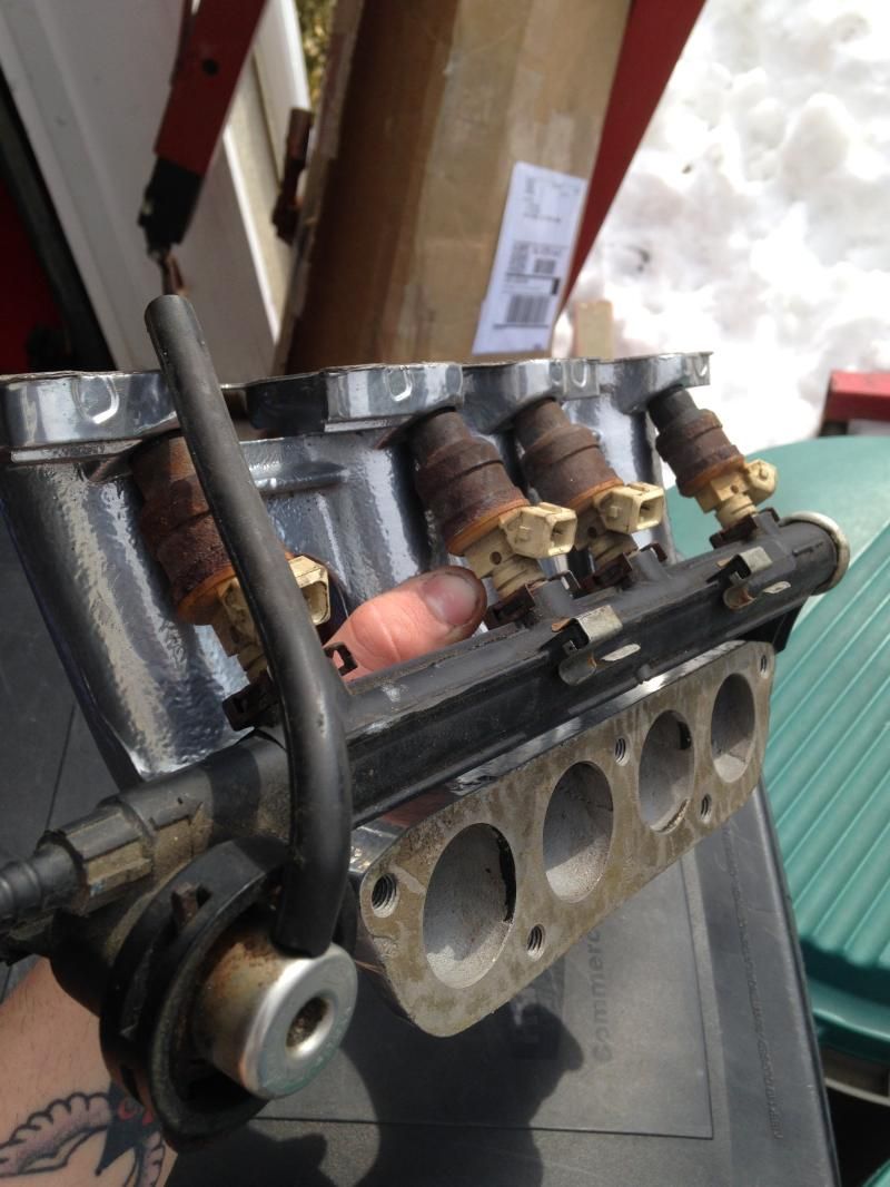 Obd1 aba intake manifold ( upper & lower) powder coated "chrome" VW