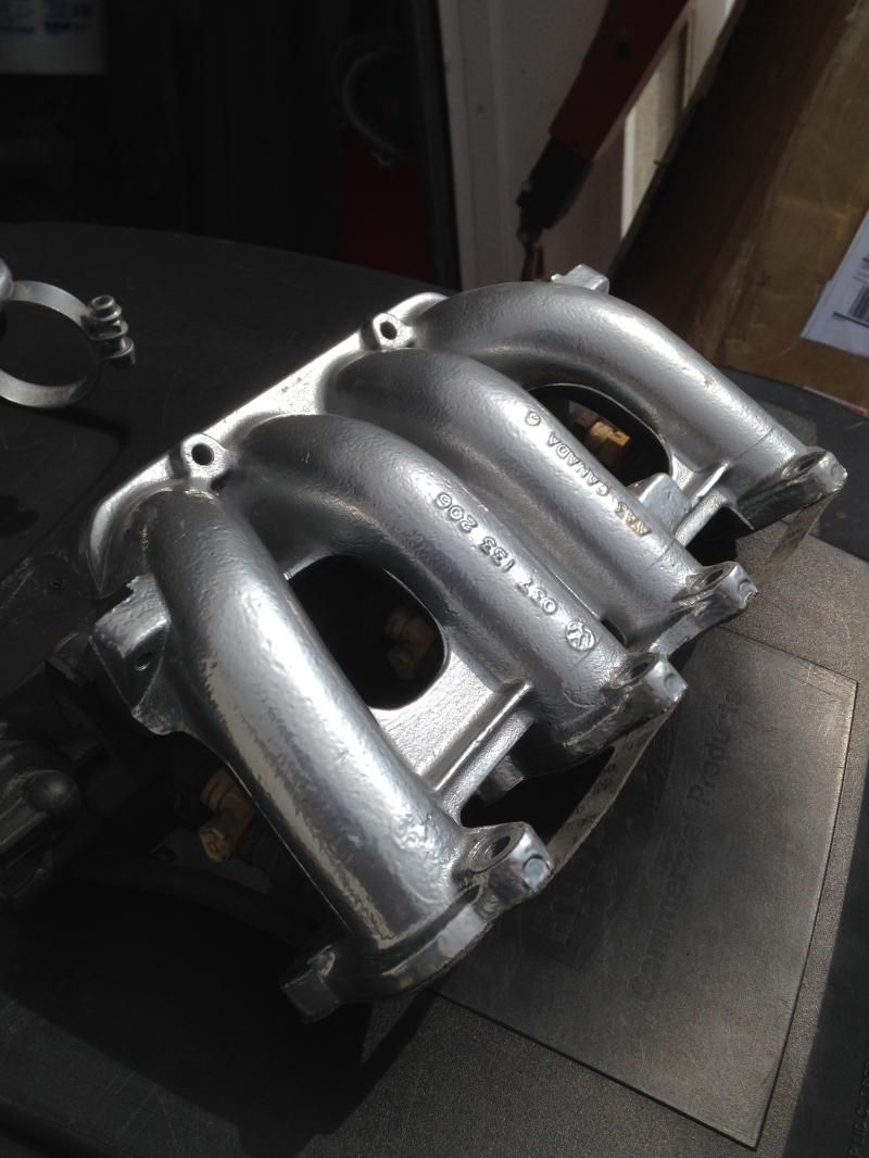 Obd1 aba intake manifold ( upper & lower) powder coated "chrome" VW