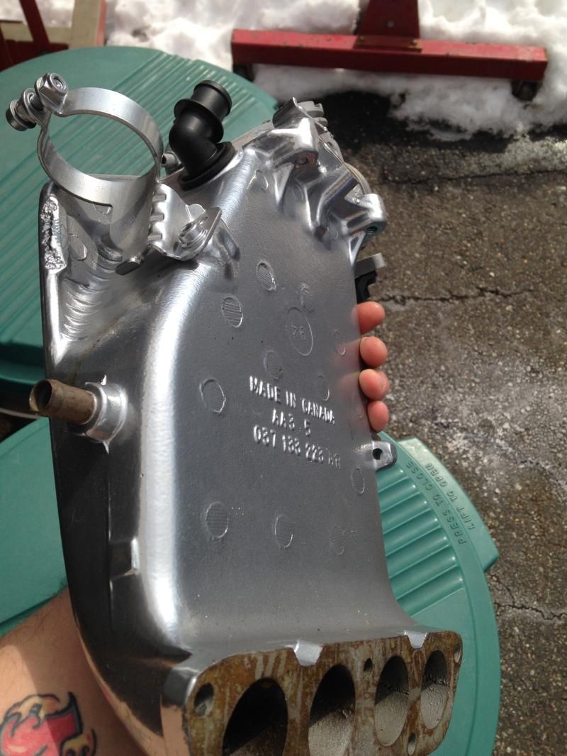 Obd1 aba intake manifold ( upper & lower) powder coated "chrome" VW