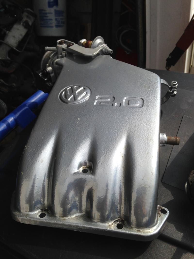 Obd1 aba intake manifold ( upper & lower) powder coated "chrome" VW