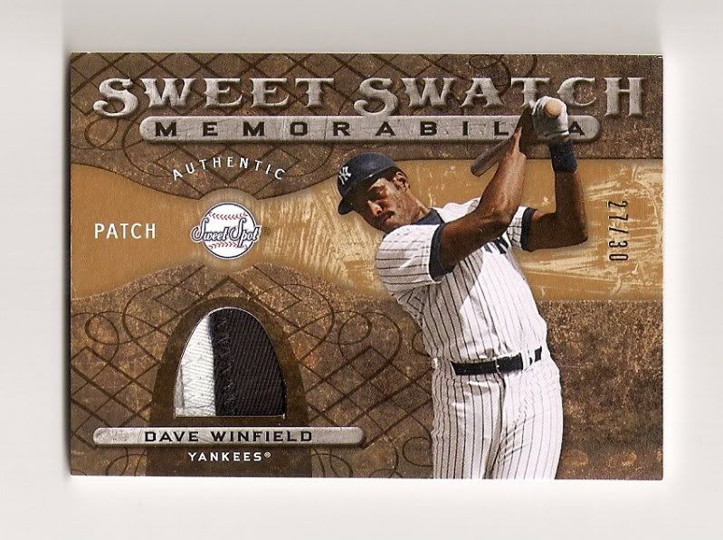 Dave Winfield 09 Sweet Swatch Patch 27/30
