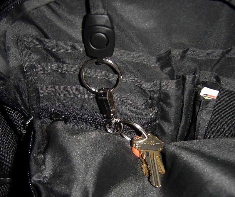Key retainer in backpack