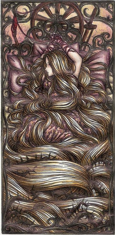 Dani como Rapunzel Adormecida