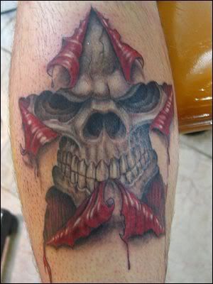New Skull Tattoo on Foot