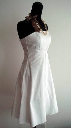casual white strapless wedding dress