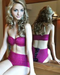 "Glamour Girl" Bandeau and High-Waisted Lace-Up Back Panty Lingerie Set 