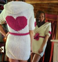 "Cuddle Bunny" Hooded Robe with Heart Knitting Pattern