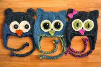 "Owl Be There" Family of Animal Hats Knitting Pattern
