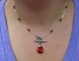 Ruby red toggle necklace