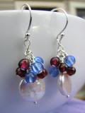 Freshwater coin pearls with Garnet and Czech glass