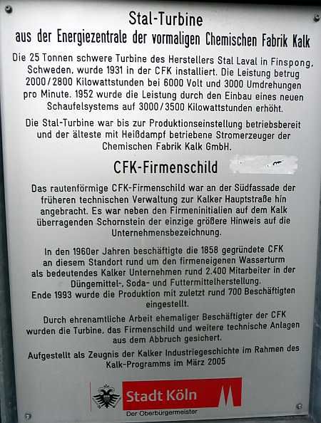 Gedenkschild CFK K&ouml;ln-Arkaden