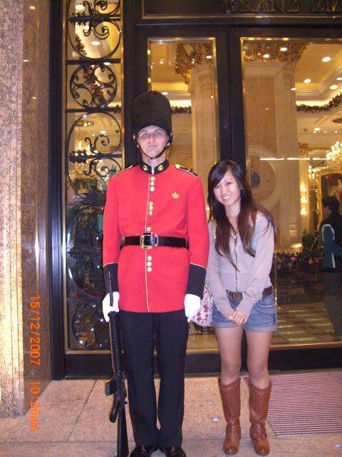 I'm in England! lol not..just outside the oldest hotel in Macau, The Grand