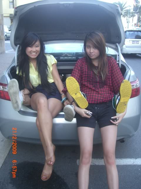 sitting in our cars waiting for the rest of the group