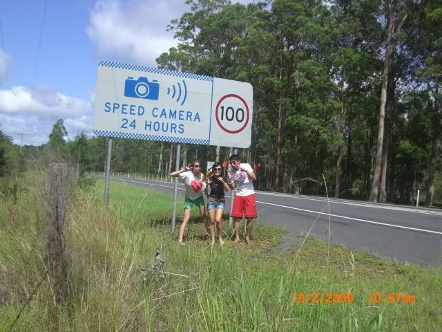 on a highway! hahahaha we were so daring
