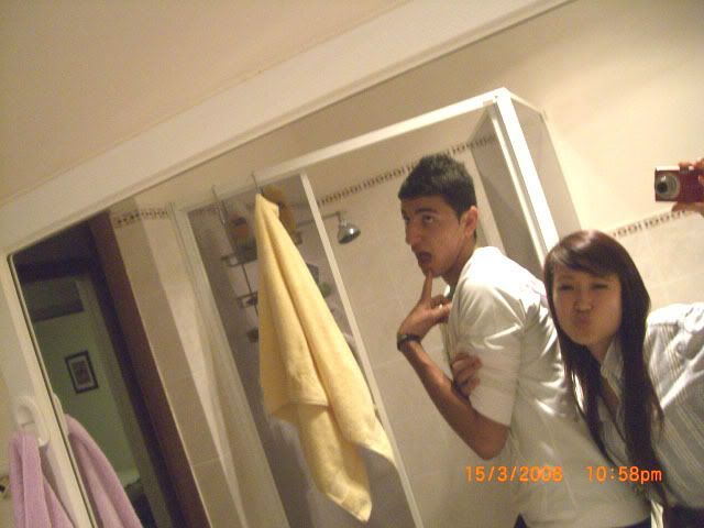 LOL Ahmed and I mocking those people on Bebo with their poses in the mirror hahahaha