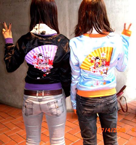 Erina and I's gangster jacket, yeaaa haha Monique asked if we were in a gang as a joke..lol