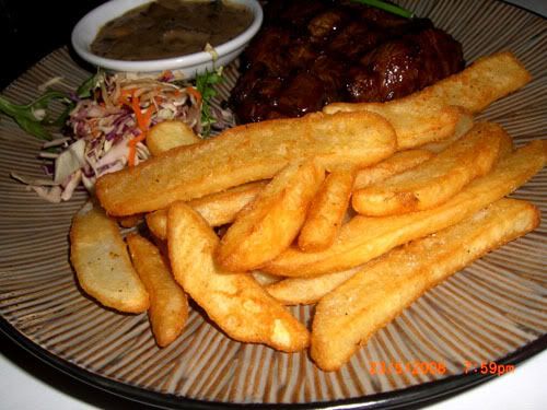Raul loves his steak...omg bestttt chips ever! seriously I can survive on these!