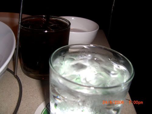 Rauls Whisky and Coke and our complimentary water