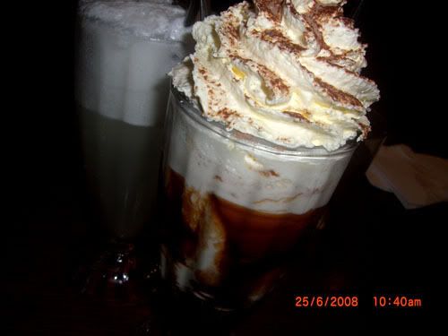 My iced chocolated and Raul's lemon something hahaha