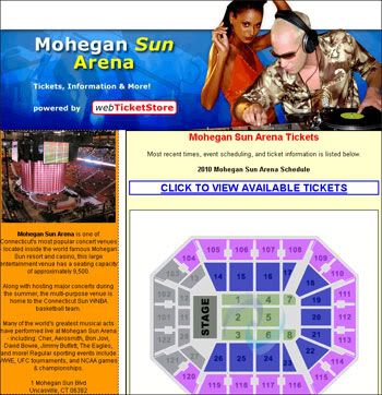 Mohegan Sun Arena 2010 Tickets ON SALE NOW