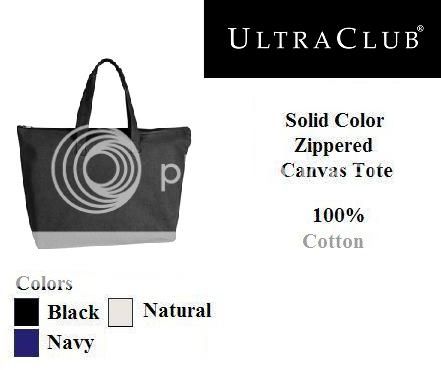 ZIPPERED SOLID CANVAS TOTE BAG   Price Apparel  