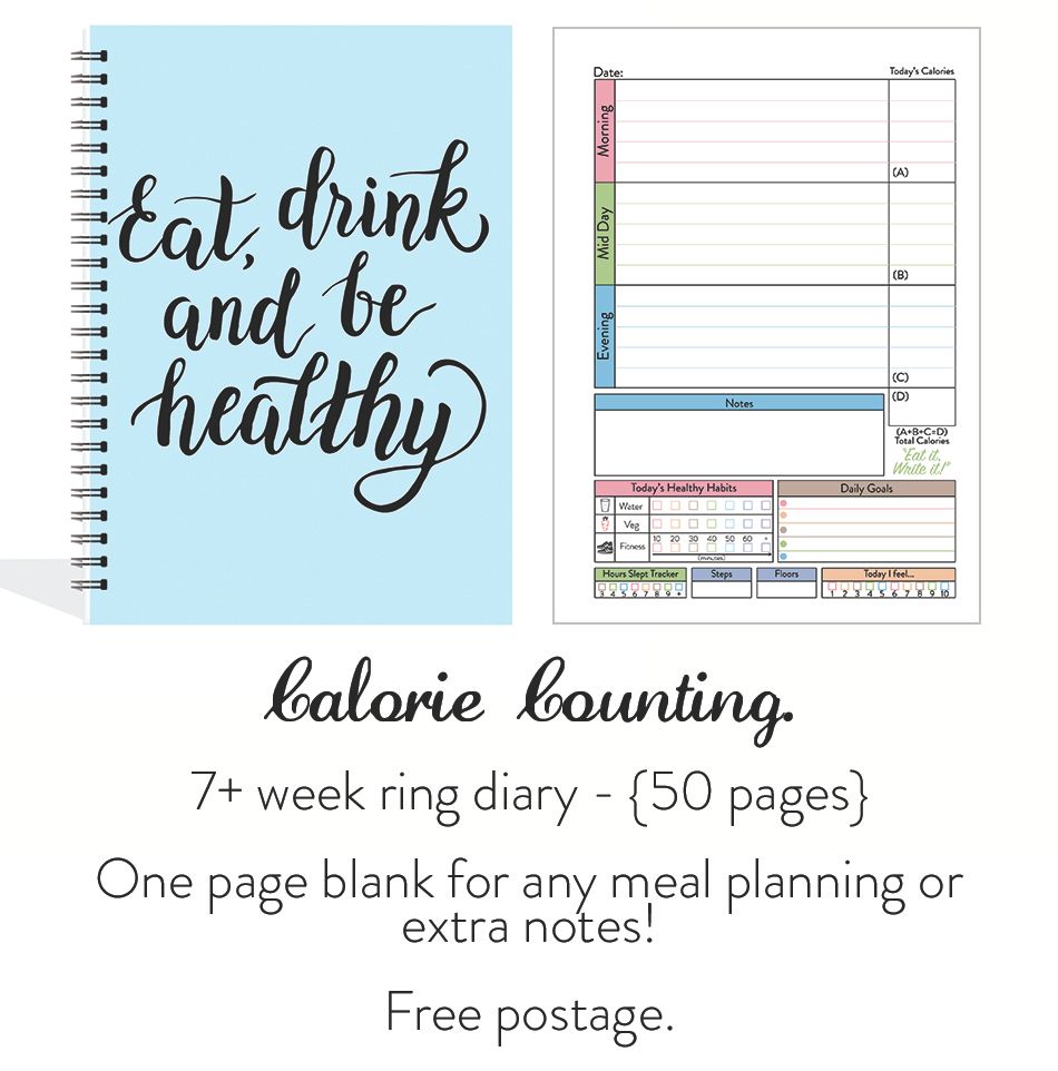 Food Tracking Calorie Counting Diary Planner Journal Book Notes Fitness Diet C51 3093206686342