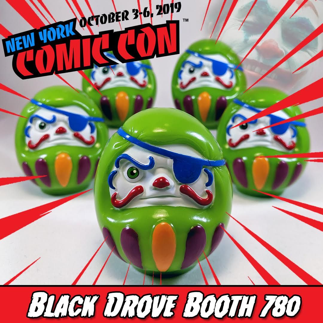 New York Comic Con (NYCC), Soft Vinyl, Black Drove, SpankyStokes, Limited Edition, PNL Toy Works Kaizoku Daruma “Sad Clown” at NYCC 2019