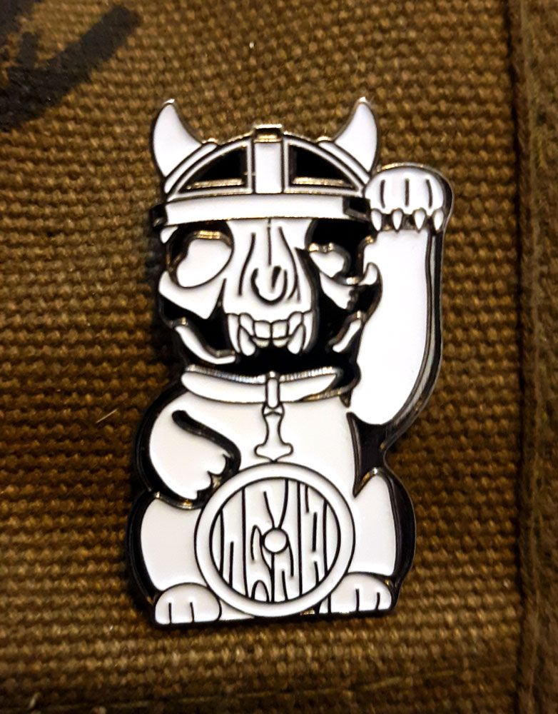 Enamel Pin, pin, badge, The Toy Viking, cat, Lucky Cat, SpankyStokes, Apparel, Nordic Lucky Cat Enamel Pin from The Toy Viking