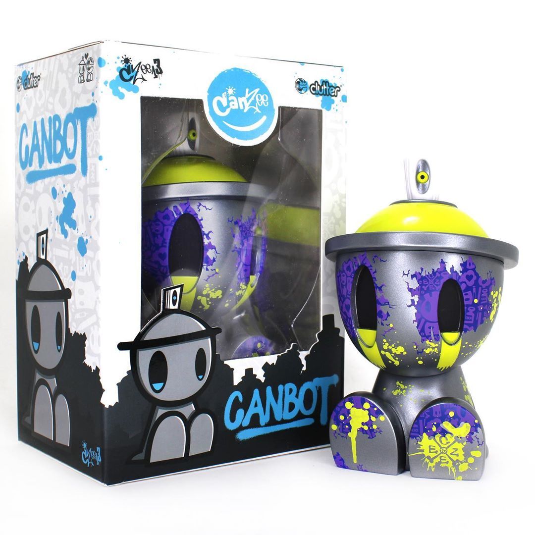 Martian Toys, CZee13, SpankyStokes, Vinyl Toys, Colorways, Clutter, Rattle Can, Graffiti, OG Toxic Canbot by Czee13... a Martian Toys exclusive