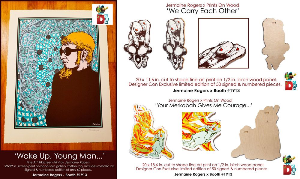 Jermaine Rogers, SpankyStokes, Dcon 2019, Designer Con (DCon), Vinyl Toys, Resin, Limited Edition, Designer Toy (Art Toy), Print, Wood, Jermaine Rogers x DESIGNER CON 2019 releases 