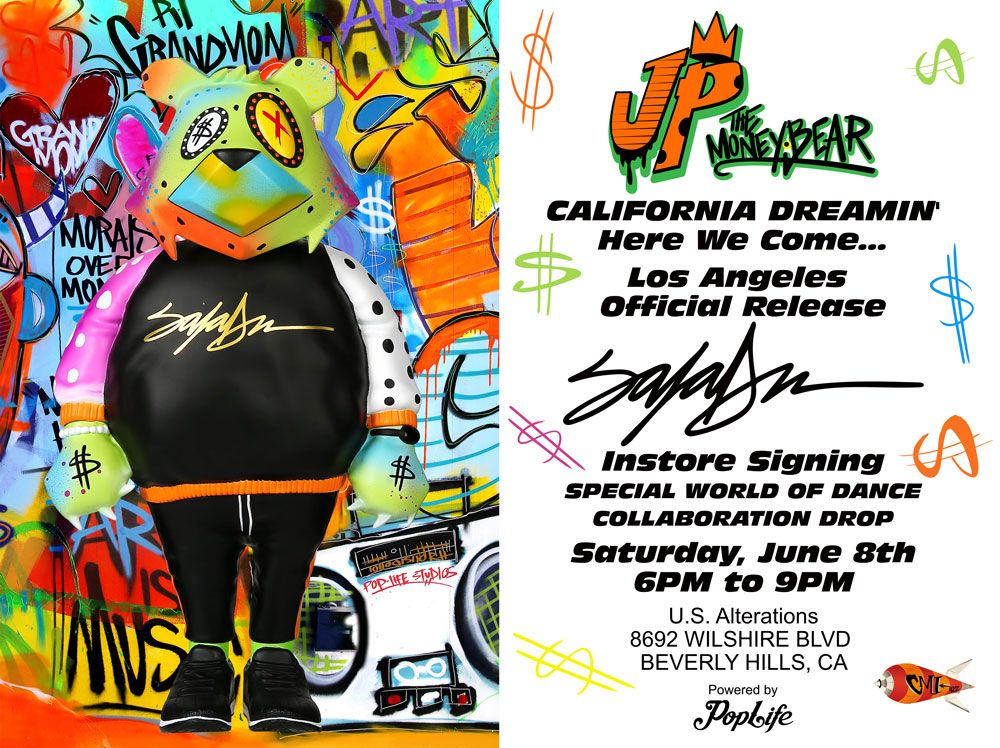 Pop Culture, Hypebeast, SpankyStokes, Vinyl Toys, Limited Edition, Artist, Signing, King Saladeen's 'JP Money Bear' by Pop Life - release and signing