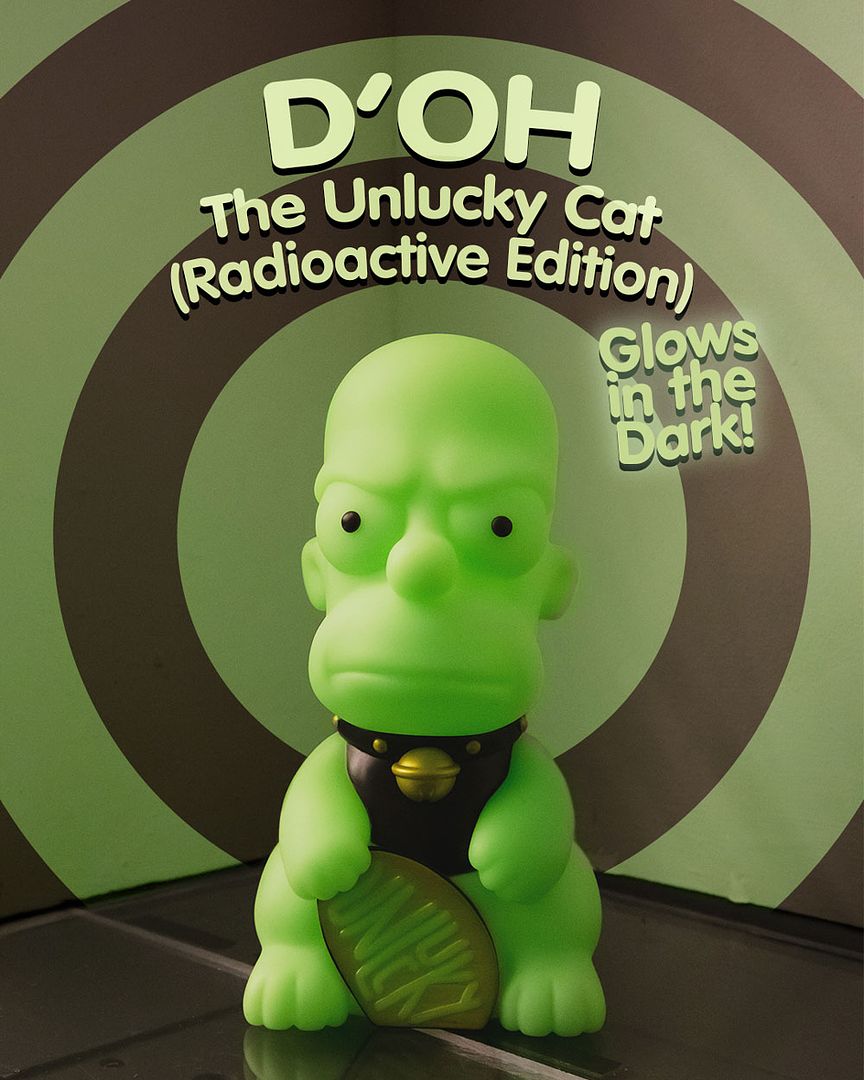 Nathan Cleary, Mighty Jaxx, SpankyStokes, Glow-in-the-Dark (GID), Vinyl Toys, If Homer Simpson were a cat... he'd be D'OH The Unlucky Cat (Toxic Edition)