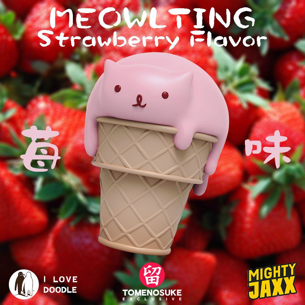 Mighty Jaxx, Vinyl Toys, Tomenosuke, Limited Edition, Cute, SpankyStokes, I Love Doodle x Tomenosuke - Meowlting "Strawberry" edition announced