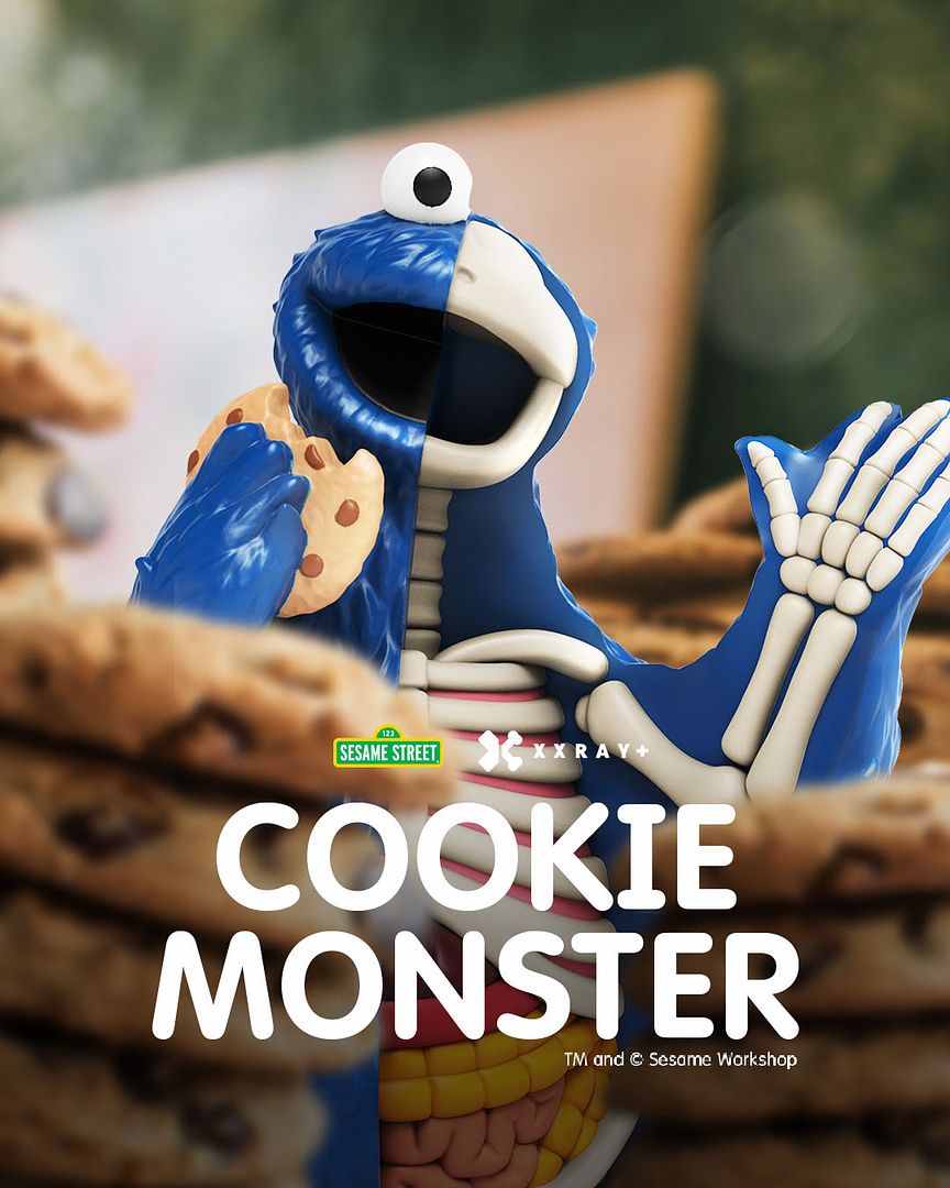 Mighty Jaxx, SpankyStokes, Vinyl Toys, Jason Freeny, Anatomy, "C" is for COOKIE and COOKIE is for me... XXRAY Plus Cookie Monster available now Sesame Street
