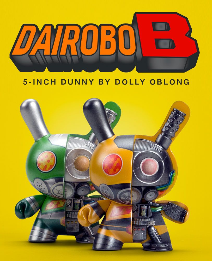 SpankyStokes, Dolly Oblong, KidRobot, Limited Edition, Vinyl Toys, Mechanized, Dunny, Kidrobot presents: Dairobo-B Mecha Half Ray 5" Dunnys by Dolly Oblong
