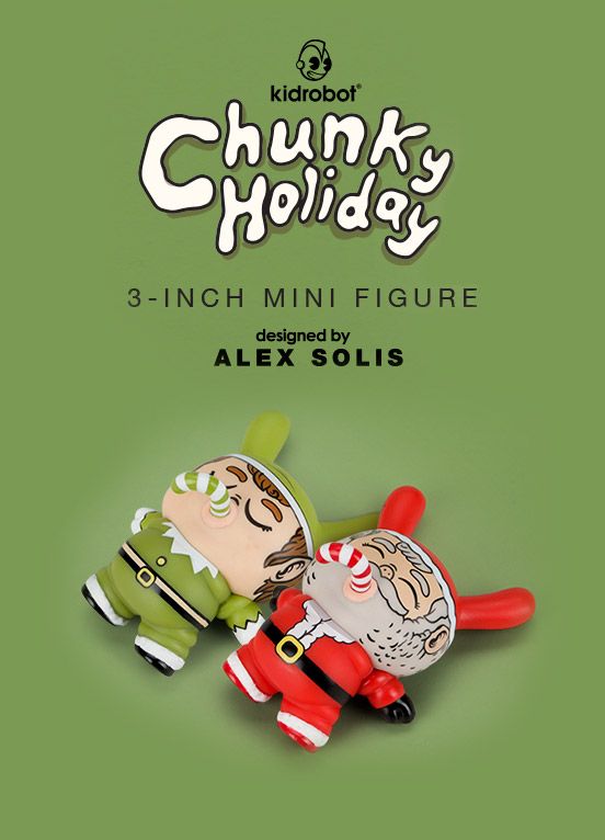 Alex Solis, KidRobot, Dunny, Christmas, SpankyStokes, Vinyl Toys, Holiday, Kidrobot presents: 2019 Chunky Holiday Dunny 3" Art Figures from Alex Solis