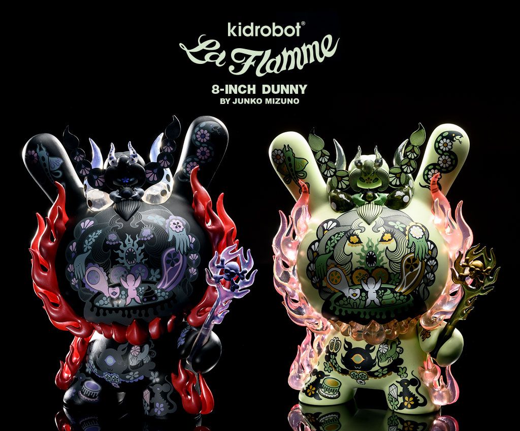 Junko Mizuno, KidRobot, SpankyStokes, Limited Edition, Vinyl Toys, Dunny, Colorways, Kidrobot presents: La Flamme 8-inch Dunny Art Figures by Junko Mizuno