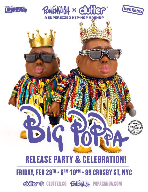 SpankyStokes, Ron English / Popaganda, Swarovski, Clutter, New York, Clutter presents: Ron English POP-UP Party with The Big Poppa Vinyl Figure release announced