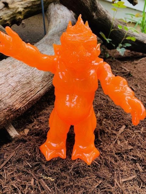 Tenacious Toys, Gruesome Toys, Sofubi, Pre-Order, SpankyStokes, Clear Orange Seatus sofubi figure by Gruesome Graphx pre-order from Tenacious Toys