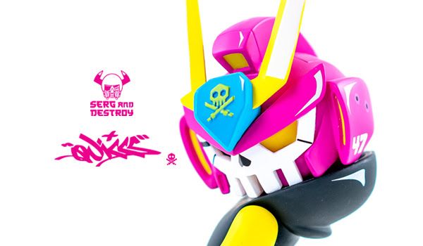 SpankyStokes, Quiccs, Limited Edition, Artist, Mindzai, Vinyl Toys, Colorways, SergAndDestroy, Martian Toys, Quiccs x SergAndDestroy - Pirateq-47 Neo-Tokyo Pink TEQ63 MINDZAI exclusive
