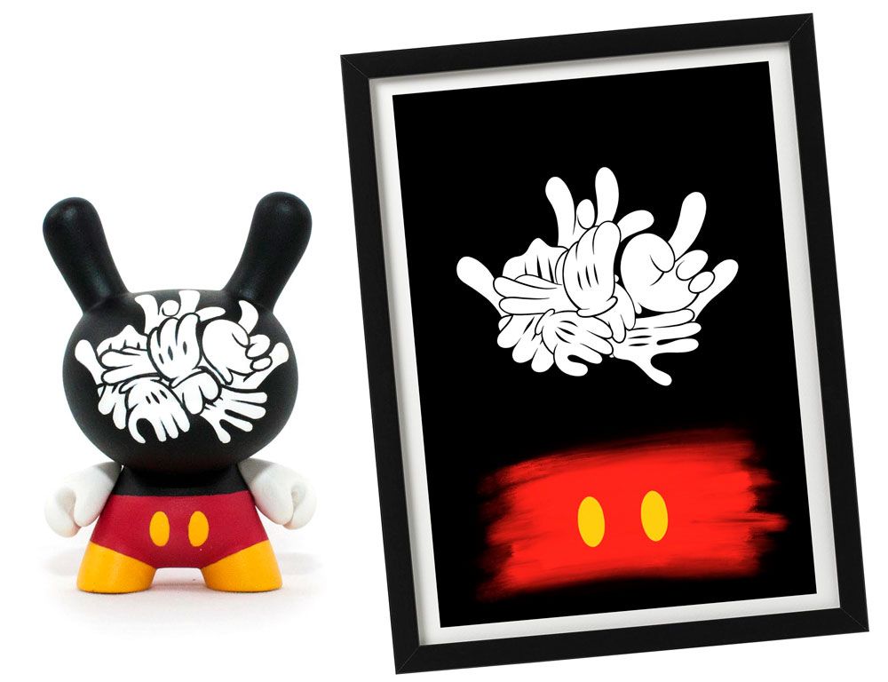 SpankyStokes, WuzOne, Print, Custom Dunny, Mickey Mouse, Limited Edition, Disney, Mickey Messy Series - Black Edition - WuzOne