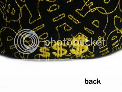NEW* DOLLAR HIPHOP FITTED CAP FLAT BILL BLACK $$  