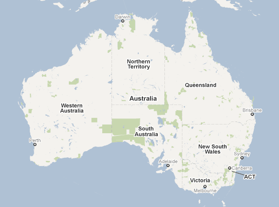 map of australia